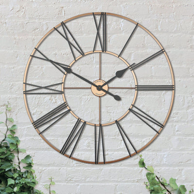 Thomas Kent London. Summer House Black & Copper Wall Clock Indoor/Outdoor *PRE-ORDER DEL EARLY AUG* - timeframedclocks